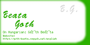 beata goth business card